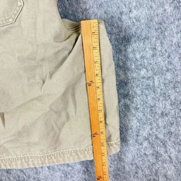 Duluth Cargo Shorts Mens 48 Khaki Thick Canvas Workwear Utility Gusseted